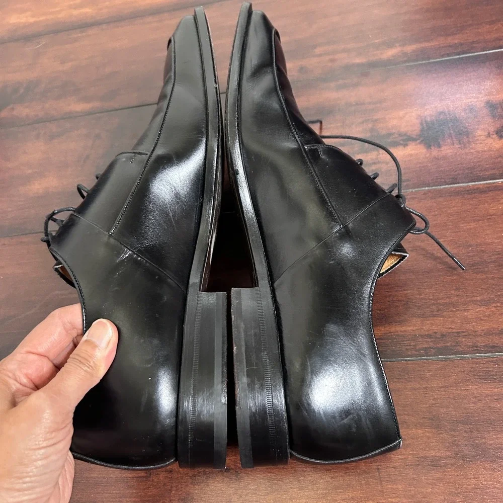 Mezlan Medolla Derby Dress Shoes Mens 13 Black Square Apron Toe Leather